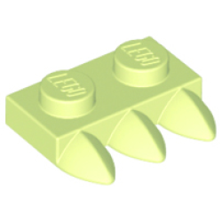 Plate, Modified 1 x 2 with 3 Teeth - Yellowish Green