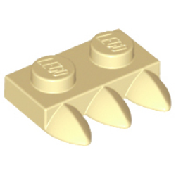 Plate, Modified 1 x 2 with 3 Teeth - Tan