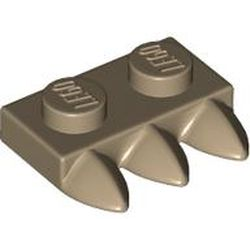 Plate, Modified 1 x 2 with 3 Teeth - Dark Tan