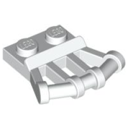 Plate, Modified 1 x 2 with Angled Bar Handles on Side - White