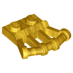 Plate, Modified 1 x 2 with Angled Bar Handles on Side - Pearl Gold