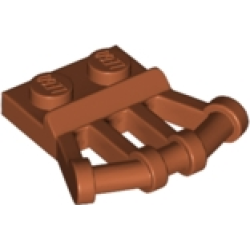 Plate, Modified 1 x 2 with Angled Bar Handles on Side - Dark Orange