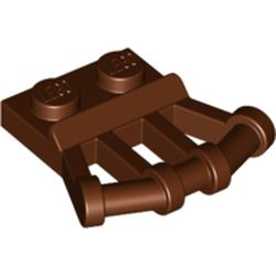 Plate, Modified 1 x 2 with Angled Bar Handles on Side - Reddish Brown