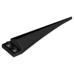 Plate, Modified 1 x 2 with Angular Extension with Molded Flexible Rubber Black Tip Pattern - Black