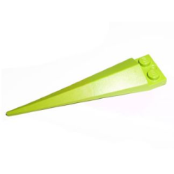 Plate, Modified 1 x 2 with Angular Extension with Molded Flexible Rubber Lime Tip Pattern - Lime