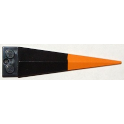 Plate, Modified 1 x 2 with Angular Extension with Molded Flexible Rubber Orange Tip Pattern - Black