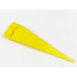 Plate, Modified 1 x 2 with Angular Extension with Molded Flexible Rubber Yellow Tip Pattern - Yellow