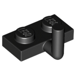Plate, Modified 1 x 2 with Bar Arm Up (Horizontal Arm 5mm) - Black