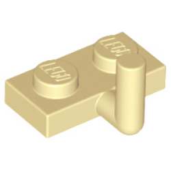 Plate, Modified 1 x 2 with Bar Arm Up (Horizontal Arm 5mm) - Tan