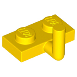 Plate, Modified 1 x 2 with Bar Arm Up (Horizontal Arm 5mm) - Yellow