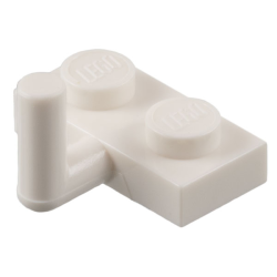 Plate, Modified 1 x 2 with Bar Arm Up (Horizontal Arm 6mm) - White