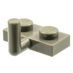 Plate, Modified 1 x 2 with Bar Arm Up (Horizontal Arm 6mm) - Dark Gray
