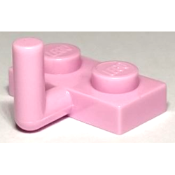 Plate, Modified 1 x 2 with Bar Arm Up (Horizontal Arm 6mm) - Bright Pink