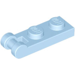 Plate, Modified 1 x 2 with Bar Handle on End - Bright Light Blue