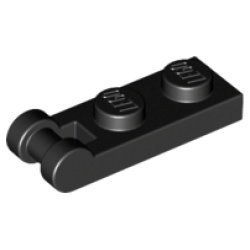 Plate, Modified 1 x 2 with Bar Handle on End - Black