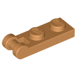 Plate, Modified 1 x 2 with Bar Handle on End - Medium Nougat