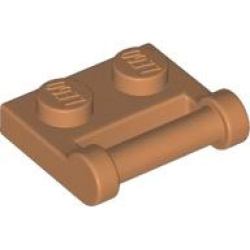 Plate, Modified 1 x 2 with Bar Handle on Side - Closed Ends - Medium Nougat