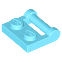 Plate, Modified 1 x 2 with Bar Handle on Side - Closed Ends - Medium Azure