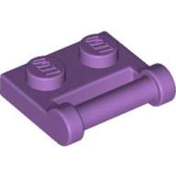 Plate, Modified 1 x 2 with Bar Handle on Side - Closed Ends - Medium Lavender