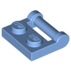 Plate, Modified 1 x 2 with Bar Handle on Side - Closed Ends - Medium Blue