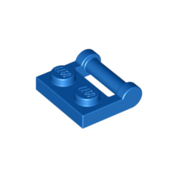 Plate, Modified 1 x 2 with Bar Handle on Side - Closed Ends - Blue