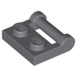 Plate, Modified 1 x 2 with Bar Handle on Side - Closed Ends - Dark Bluish Gray