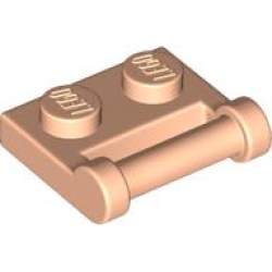 Plate, Modified 1 x 2 with Bar Handle on Side - Closed Ends - Light Nougat