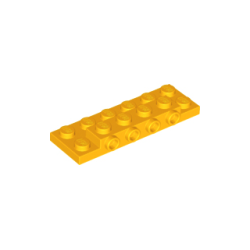 Plate, Modified 2 x 6 x 2/3 with 4 Studs on Side - Bright Light Orange