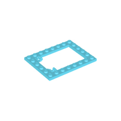 Plate, Modified 6 x 8 Trap Door Frame Horizontal (Long Pin Holders) - Medium Azure