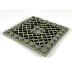 Plate, Modified 8 x 8 with Grille - Dark Gray