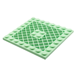 Plate, Modified 8 x 8 with Grille - Light Green