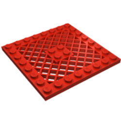 Plate, Modified 8 x 8 with Grille - Red