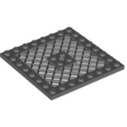 Plate, Modified 8 x 8 with Grille - Dark Bluish Gray