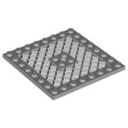 Plate, Modified 8 x 8 with Grille and Hole in Center - Light Bluish Gray