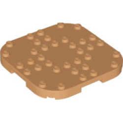 Plate, Modified 8 x 8 with Rounded Corners and 4 Feet - Medium Nougat