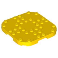 Plate, Modified 8 x 8 with Rounded Corners and 4 Feet - Yellow