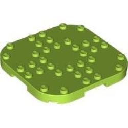 Plate, Modified 8 x 8 with Rounded Corners and 4 Feet - Lime