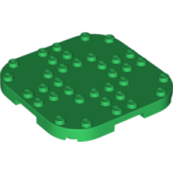 Plate, Modified 8 x 8 with Rounded Corners and 4 Feet - Green