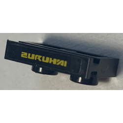 Plate, Modified 1 x 2 with Door Rail with Yellow 'ZURUHAI' on Black Background Pattern (Sticker) - Sets 8148 / 8152 - Black Plate, Modified 1 x 2 with Door Rail with Yellow 'ZURUHAI' on Black Background Pattern (Sticker) - Sets 8148 / 8152 - Black
