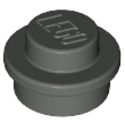 Plate, Round 1 x 1 - Dark Gray