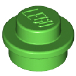 Plate, Round 1 x 1 - Bright Green