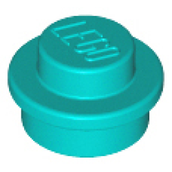 Plate, Round 1 x 1 - Dark Turquoise