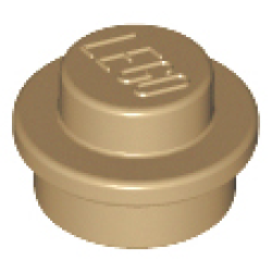 Plate, Round 1 x 1 - Dark Tan