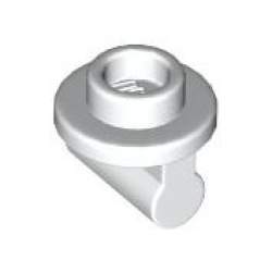 Plate, Round 1 x 1 with Bar Handle on Long Stem - White