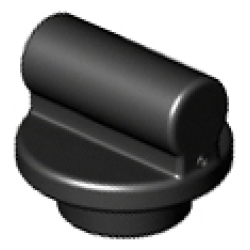 Plate, Round 1 x 1 with Bar Handle on Short Stem - Black