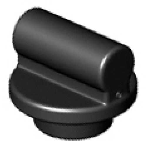 Деталь LEGO 25893 Plate, Round 1 x 1 with Bar Handle on Short Stem - Black