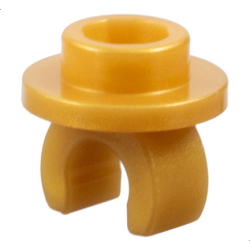 Plate, Round 1 x 1 with Clip on Bottom - Pearl Gold