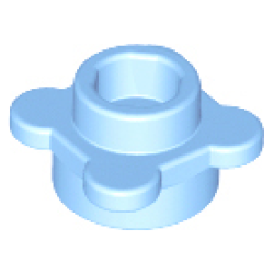 Plate, Round 1 x 1 with Flower Edge (4 Knobs / Petals) - Bright Light Blue