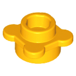 Plate, Round 1 x 1 with Flower Edge (4 Knobs / Petals) - Bright Light Orange