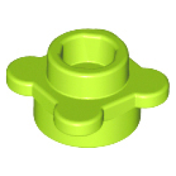 Plate, Round 1 x 1 with Flower Edge (4 Knobs / Petals) - Lime